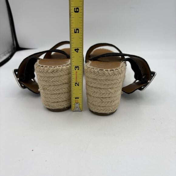 Franco Sarto Shoes Sandals Womens Size 8.5 Coastal Black Tan Wedge Espadrille - Picture 7 of 12